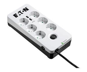 PRESA MULTIPLA EATON PB6UD - 6 prese, 2 USB, cavo 1,5m, prese tipo F, protezione da sovratensioni, interruttore
