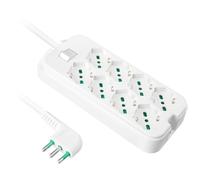EKON ECELSTR8BIDESWIT16 Multipresa a ciabatta con 8 porte italo-tedesche