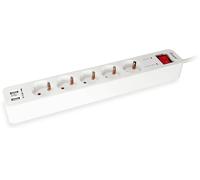 PRESA MULTIPLA EQUIP 245554 - 5 prese, cavo 1,8m, prese Type F (CEE 7/4), protezione sovratensioni
