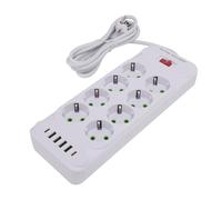 Presa Multipla Europea Presa Europea 14 in 1 110-250 V Presa Multipla Ordinata Compatta Montata a Parete Protezione Contro le Sovratensioni a 8 Vie 2500 W da Viaggio (WHITE)