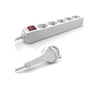 PRESA MULTIPLA EWENT EW3955 - 5 prese, cavo 1.5m, prese Type F (CEE 7/4), interruttore on/off