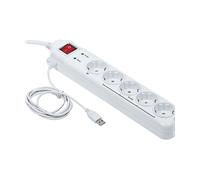 PRESA MULTIPLA GEMBIRD PCW-MS2G - 5 prese, 1 USB, cavo 1.8m, prese italiane, protezione sovratensioni