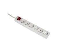 Multipresa, 6 Martinetti, Con Interruttore, 5 M, Bianco