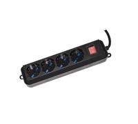 PRESA MULTIPLA LINK 4 SCHUKO/10/16A INTERRUTTORE CAVO 1,5MT NERA