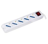 PRESA MULTIPLA LINK 5 SCHUKO/10A INTERRUTTORE CAVO 1,5MT BIANCA