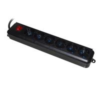 Presa Multipla Link 6 Schuko Con Interruttore Cavo 15Mt Nera