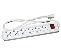 Presa Multipla Link 6 Schuko X Ups Spina Iec C14 Con Interrutt. Bianca