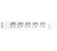 PRESA MULTIPLA LOGILINK LPS249U - 5 prese, 2 USB, cavo 1.5m, prese italiane, protezione sovratensioni