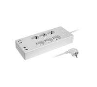 PRESA MULTIPLA MAXTRACK NW11L - 6 prese, 4 USB, cavo 1.8m, prese tedesche, protezione sovratensioni, interruttore
