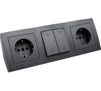 PRESA MULTIPLA MCPOWER Flair - 2 prese, cavo 0,15 m, prese tedesche, interruttore acceso/spento