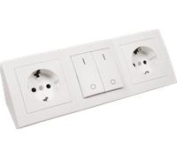 PRESA MULTIPLA MCPOWER Flair - 2 prese, cavo 0,15 m, prese tedesche, interruttore on/off
