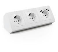 PRESA MULTIPLA MCPOWER Flair - 3 prese, 2 USB, cavo 0.15m, prese tipo F, protezione sovratensioni, interruttore