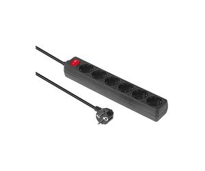 PRESA MULTIPLA MICROCONNECT GRU006B - 6 prese, cavo 1.8m, prese Tipo F, interruttore on/off