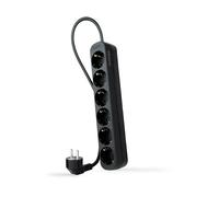 PRESA MULTIPLA NANOCABLE 10.37.0006-NS-BK - 6 prese tipo F, cavo 1.4m, protezione bambini e sovratensioni