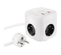 PRESA MULTIPLA NANOCABLE 10.37.0011 - 3 prese AC tipo F, 3 USB, cavo 1,4 m, protezione da sovratensioni