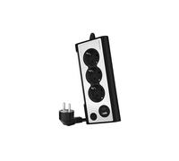 Nanocable 10.37.0013-bk Power Strip 3 Outlets With Usb Argento One Size / EU plug