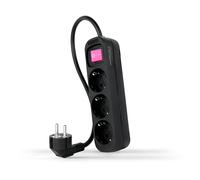 PRESA MULTIPLA NANOCABLE 10.38.0003-BK - 3 prese, cavo 1,4 m, prese Tipo F, protezione da sovratensioni