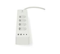 PRESA MULTIPLA NEDIS WIFIP313FWT - 4 prese, 4 USB, cavo 2m, prese CEE 7/3, protezione sovratensioni