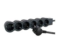 Presa multipla nera 6 x 2P + E con cavo 3,0 metri/1,5 mm2 standard Legrand F sicurezza bambini
