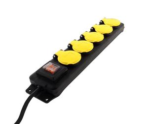 Presa Multipla per Esterno IP44-5 Prese standard francese 2P+T 16A con Coperchi e Spina 16A