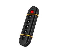 Philips SPN5050BA/39 - Multipresa a 5 prese Schuko per esterni e officine, anello magnetico per Superfícies Metallici, Protezione Sovratensioni, Cavo 2 Metri, Interruttore, Gestione cavi