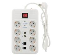Presa multipla protezione da sovratensione 8 V + TV+RJ 1,5 M 3G1,5 Zenitech