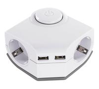 PRESA MULTIPLA REV 0015400103 - 2 prese, 2 USB, cavo 1,5 m, prese con protezione da sovratensioni, interruttore
