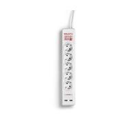 PRESA MULTIPLA SALICRU 680BA000002 - 5 prese, 2 USB, cavo 1,5m, prese tipo F, protezione sovratensioni