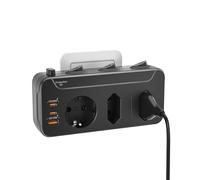 Presa Multipla Salvaspazio,Prese USB Multiple con Ricarica Rapida PD20W,Ciabatta Elettrica con Interruttore Indipendente,Adattatore Spina 16A,Multipresa da Parete 3 Schuko con Protezione Bambini,Nero