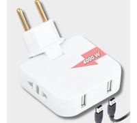 Presa Multipla Salvaspazio USB con 4 Prese | 2 Adattatore da Europeo ad Americano e 2 Prese Usb | Spina Piatta Salvaspazio Girevole a 180° | Leggero e Compatto | Presa Multipla Usb (2)