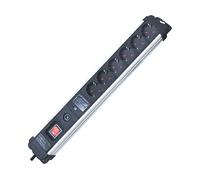 PRESA MULTIPLA SILVER ELECTRONICS 49646 - 6 prese, cavo 1,5m, prese tipo F, protezione sovratensioni, interruttore