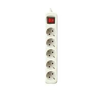 PRESA MULTIPLA SILVER ELECTRONICS 9631 - 5 prese, cavo 3m, prese tipo F, protezione sovratensioni, interruttore