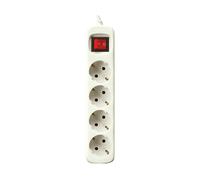 PRESA MULTIPLA SILVER ELECTRONICS 9634 - 4 prese, cavo 1.5m, prese tipo F, protezione sovratensioni, interruttore