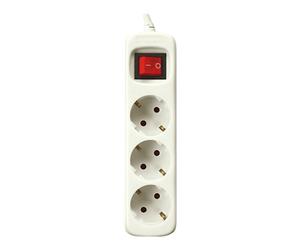 PRESA MULTIPLA SILVER ELECTRONICS 9640 - 3 prese, cavo 1.5m, prese tipo F, protezione sovratensioni, interruttore