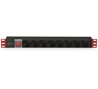 PRESA MULTIPLA TECHLY 1HE I-CASE STRIP-81V - 8 prese, cavo 2m, prese universali, protezione sovratensioni