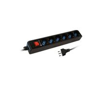 PRESA MULTIPLA TECHLY IUPS-PCP-16BK3 - 6 prese, cavo 3m, prese tipo L, protezione sovratensioni
