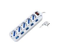 PRESA MULTIPLA TECHLY IUPS-PCP-5I-OP - 5 prese, cavo 1.5m, prese Tipo L, protezione sovratensioni