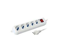 PRESA MULTIPLA TECHLY IUPS-PCP-LC5 - 5 prese, cavo 5m, prese Tipo L, protezione da sovratensioni