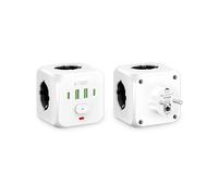 PRESA MULTIPLA TECHPROTECT PCL3X4 - 3 prese, 4 USB, cavo 1.5m, prese Schuko, protezione sovratensioni, interruttore