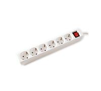PRESA MULTIPLA VALUE 19.99.1086 - 6 prese, cavo 6 m, prese con protezione, interruttore acceso/spento