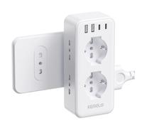 Presa Multipla with 6 Universal Sockets 10/16A ITA and Schuko, Multipresa da Parete with 2 USB 2 USB C, Ciabatta Elettrica Flat Space-Saving with Switches for Office, Home