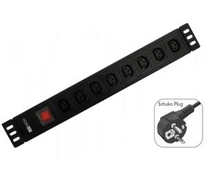 PRESA MULTIPLA WP WP N-PDU-G05-08 - 8 prese AC C14, cavo 2m, interruttore on/off