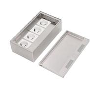 Presa Pavimento Nascosta, Scatola per Prese Pavimento Presa Elettrica Pavimento 4 Prese Standard UE Scatola per Prese Elettriche Nascoste in Acciaio Inossidabile AC250V