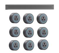 Presa Per Binario - Con Luce A Induzione, Presa Per Binario Elettrico Da Parete 8000W 32A + Adattatore, Binario Con Interfaccia Usb+Typec, Presa Per Binario Mobile, Per Cucina, Ufficio,9pcs-80cm