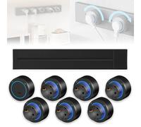 Presa per Binario Da 8000 W, Scheda Di Cablaggio per Binario Scorrevole Di Alimentazione Da Parete Da 40-100 Cm Con Interruttori, Presa per Binario Di Alimentazione Staccabile(Nero,80cm)