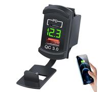 Presa per caricabatterie da auto USB - caricatore rapido PD QC a doppia porta | caricatore USB per camion, camper, mountain bike | caricabatterie per telefono per moto, auto, deca