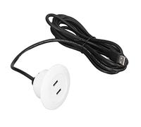 Presa per caricabatterie USB con montaggio a incasso, presa di corrente da incasso a doppia porta per divano e mobili, stazione di ricarica domestica integrata (Bianca)