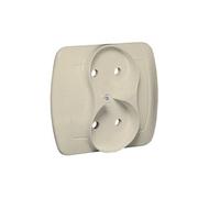PRESA PER CAVO 2 PIEGHEVOLE B/U BEIGE - E131AA-KN079