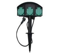 PRESA PER GIARDINO con SUPPORTO PER FISSAGGIO A TERRA IP54 3 POSTI