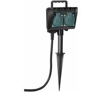 Presa per giardino e supporto per fissaggio a terra IP44 2 prese 1,4m H07RN-F 3G